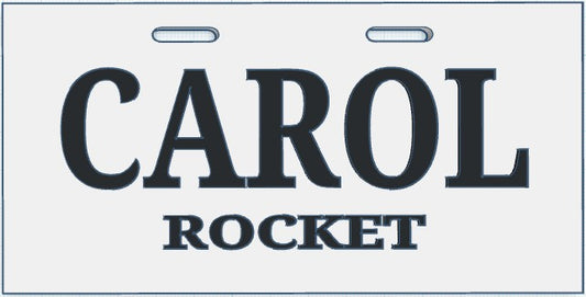 One Line Recumbent License Plate with 'Nickname'
